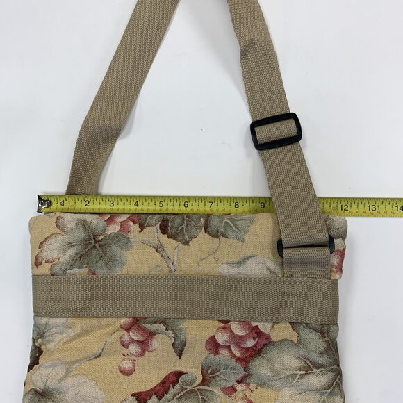 Cool Tote Adjustable Insulated Floral Bag Beige & Red Fabric Made In USA - Picture 4 of 11